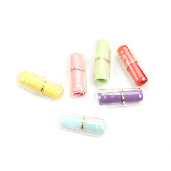 Picture of Letter Writing Paper Gelatin Capsule For Mini Wish Bottle At Random Mixed 21mm( 7/8") x 7mm( 2/8"), 50 PCs
