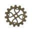 Bild von Steampunk Zinklegierung Charm Anhänger Zahnrad Bronzefarbe Herz Hohl 18mm D., 50 Stücke