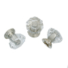 Picture of Plastic Drawer Handles Pulls Knobs Cabinet Furniture Hardware Silver Tone Clear Faceted 20mm( 6/8") x 19mm( 6/8"), 5 PCs