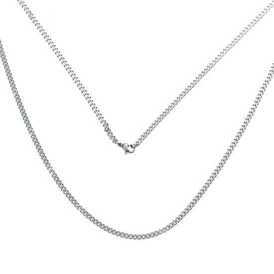 Immagine di 304 Acciaio Inossidabile Collana Tono Argento Catena Singolare lunghezza: 61.5cm , Dimensione della Catena:4x2.7mm  1 Pz