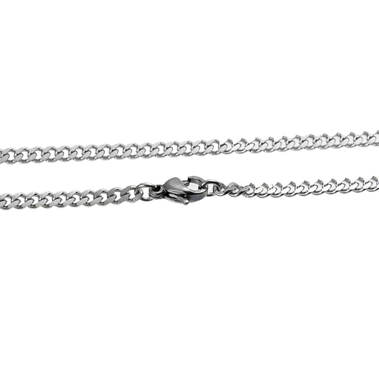 Immagine di 304 Acciaio Inossidabile Collana Tono Argento Catena Singolare lunghezza: 61.5cm , Dimensione della Catena:4x2.7mm  1 Pz