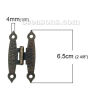 Picture of Iron Based Alloy Door Cabinet Drawer Wooden Box Butt Hinges Rectangle Antique Bronze Rotatable 65mm(2 4/8") x 20mm( 6/8"), 5 PCs