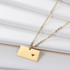 Picture of Copper & Stainless Steel Silhouette Map Link Cable Chain Necklace 18K Gold Color USA/America North Dakota State 45cm(17 6/8") long, 1 Piece