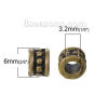 Picture of Zinc Based Alloy Beads Cylinder Antique Bronze About 6mm x 4mm, Hole: Approx 3.2mm, 100 PCs