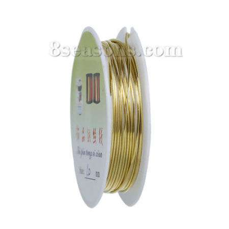 Imagen de Hilos Cobre , Chapado en Oro 1mm Día.,(gauge), 2 Rollos (Aprox 2 M/rollo)