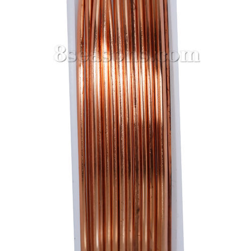 Picture of Copper Beading Wire Thread Cord Round Rose Gold 1mm Dia. (18 gauge), 2 Rolls (Approx 2 M/Roll)