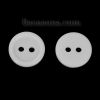 Изображение Смола Пуговицы из Смолы Круглые Белый С двумя отверстиями 11мм диаметр, 200 ШТ