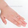 Picture of Unadjustable Rings Silver Tone Clear Rhinestone Wishbone 15.3mm( 5/8")(US Size 4.5), 1 Piece
