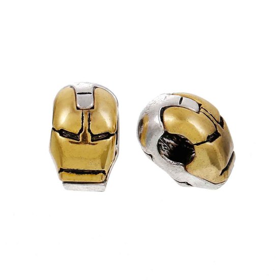 Изображение Цинковый Сплав В Стиле Пандора 3Д Бусины Робот, Античное Серебро Античное золото Трехмерный 15мм x 9мм, Отверстие ：около 4.9мм, 5 ШТ