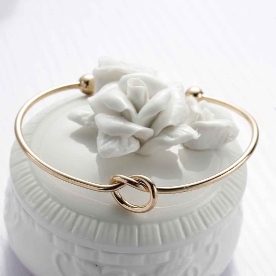 銅 カフ/cuff バングル ブレスレット 金メッキ ハート結び目 17cm長さ、 1 の画像