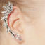 Imagen de Nueva Moda Ear Cuff Clip On Stud Wrap Pendientes Para Oreja Derecha Tono de Plata Transparente Rhinestone Con Tapones 68mm x 21mm, Post/ Wire Size: (20 gauge),1 Unidad