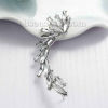 Picture of Ear Cuff Wrap Earrings Clip On Stud For Right Ear Silver Tone Clear Rhinestone W/ Stoppers 68mm(2 5/8") x 21mm( 7/8"), Post/ Wire Size: (20 gauge), 1 Piece
