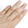 Picture of Elastic Rings Silver Plated Clear Rhinestone 15.7mm( 5/8")(US Size 5), 1 Piece