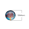 Изображение Стеклянный Газоплотный Кабошон Круглые, Случайно с узором Дерева Прозрачный 12мм диаметр, 10 ШТ