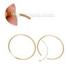 Picture of Brass Hoop Earrings Circle Ring Gold Plated 6.2cm(2 4/8") x 6.1cm(2 3/8"), 2 PCs                                                                                                                                                                              