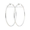 Bild von Messing Hoop Ohrring creolen Non Piercing Fake KlappcreolenVersilbert 6.2cm x 6.1cm, 2 Stücke