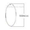 Bild von Messing Hoop Ohrring creolen Non Piercing Fake KlappcreolenVersilbert 6.2cm x 6.1cm, 2 Stücke