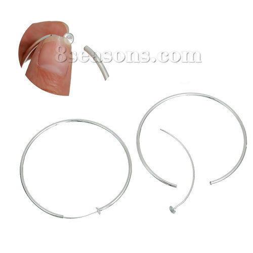 Immagine di Ottone Orecchini AnelliOrecchini Argento Placcato 6.2cm x 6.1cm, 2 Pz