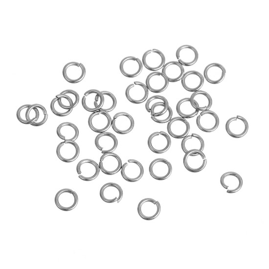 Изображение Колечки Разрезные Круглые Серебряный Тон 3мм диаметр, 500 ШТ