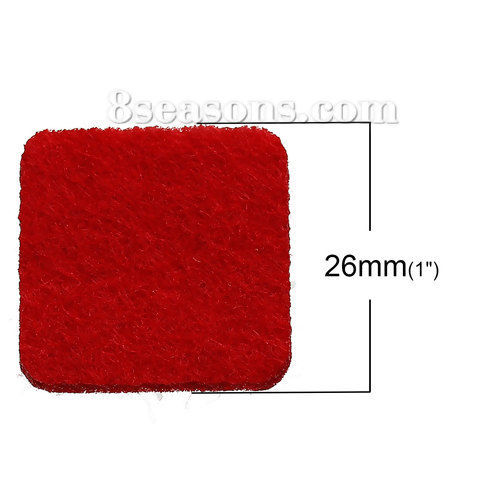 Picture of Nonwovens Felt Oil Diffuser Pads Square Red 26mm(1") x 26mm(1"), 20 PCs