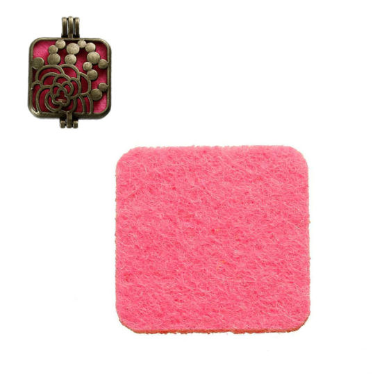 Picture of Nonwovens Felt Oil Diffuser Pads Square Red 26mm(1") x 26mm(1"), 20 PCs