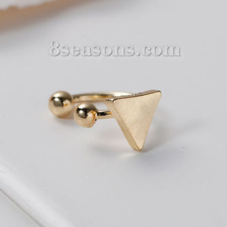 Picture of Ear Cuffs Clip Wrap Earrings Triangle Gold Plated 8mm( 3/8") x 7mm( 2/8"), 1 Piece