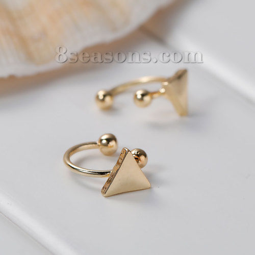 Picture of Ear Cuffs Clip Wrap Earrings Triangle Gold Plated 8mm( 3/8") x 7mm( 2/8"), 1 Piece