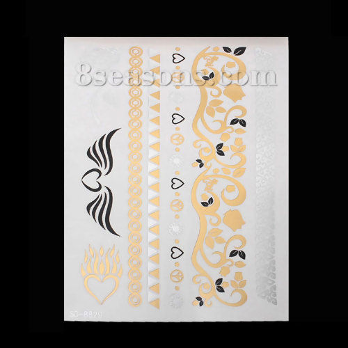 Image de Amovible Imperméable Sticker de Tatouage Multicolore Mixte 21cm x 15cm, 1 Pièce