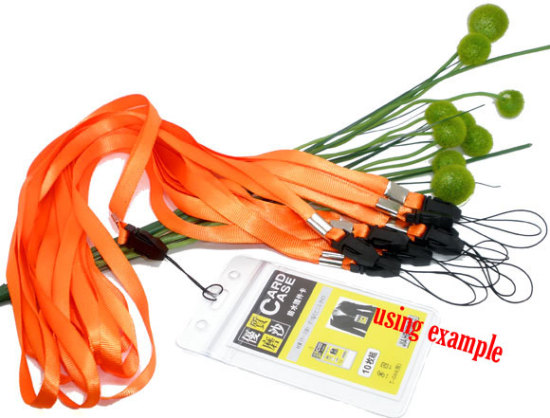 Picture of Polyester & Plastic ID Holder Neck Strap Lanyard Orange 48cm(18 7/8") long, 10 PCs