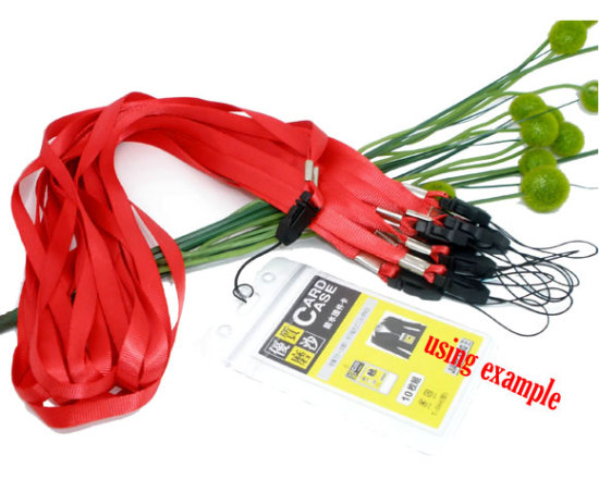 Picture of Polyester & Plastic ID Holder Neck Strap Lanyard Red 48cm(18 7/8") long, 10 PCs