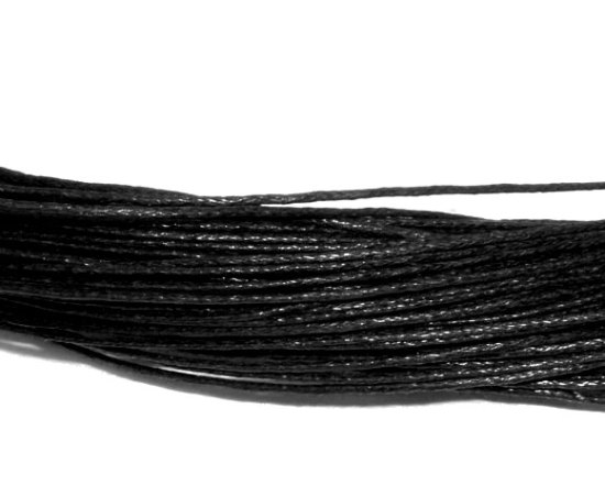ワックスロープ ジュエリーロープ ブラック 1mm 直径、 80 PCs の画像