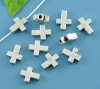 Picture of Zinc Based Alloy Spacer Beads Cross Antique Silver Color About 15mm x 12mm, Hole:Approx 2.2mm, 20 PCs