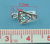 Picture of Brass Pendant Pinch Bails Clasps Shield Silver Plated 12mm( 4/8") x 8mm( 3/8"), 20 PCs                                                                                                                                                                        