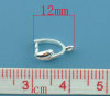 Picture of Brass Pendant Pinch Bails Clasps Silver Plated 10mm( 3/8") x 6mm( 2/8"), 20 PCs                                                                                                                                                                               