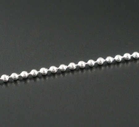 Alloy Ball Chain Findings Silver Plated 2mm( 1/8") Dia, 10 M