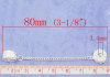 Image de Chaînes de Sécurité avec Fermoir en Cuivre+Alliage de Fer au Style Européen Argenté Motif Vagues, 8cm Long, 5 Pcs