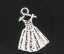 Imagen de Colgantes Aleación del Metal Del Zinc de Vestido Plata Antigua Rhinestone 19.0mm x 13.0mm, 50 Unidades 