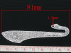 Picture of Zinc Based Alloy Bookmark Twist Antique Silver Color With Loop Carved Pattern 8.1cm, 5 PCs