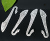 Picture of Zinc Based Alloy Bookmark Twist Antique Silver Color With Loop Carved Pattern 8.1cm, 5 PCs