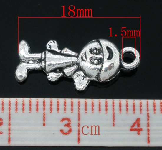 Bild von Antiksilber Junge Charm Anhänger 18x8mm.Verkauft eine Packung mit 50