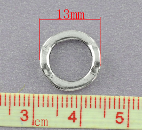 Image de Perles en Alliage de Zinc Forme Rond, Diamètre: 13mm, 50 Pcs