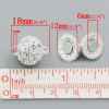 Picture of Zinc Based Alloy Magnetic Clasps Ball Silver Plated Clear Rhinestone 18mm x 12mm, 5 Sets