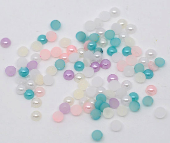 Picture of 10000 Mixed Pearl Imitation FlatBack Embellishment Scrapbooking 3mm