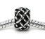 Picture of Zinc Based Alloy European Style Large Hole Charm Beads Round Antique Silver Lattice Pattern About 10mm Dia, Hole: Approx 6mm, 20 PCs