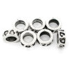 Picture of Zinc Based Alloy Spacer Beads Cylinder Antique Silver Color Heart Carved About 12mm Dia, Hole:Approx 7.6mm, 20 PCs