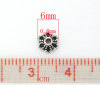 Picture of Zinc Based Alloy Beads Caps Flower Antique Silver Color (Fits 8mm-12mm Beads) 6mm x 2.8mm, 300 PCs
