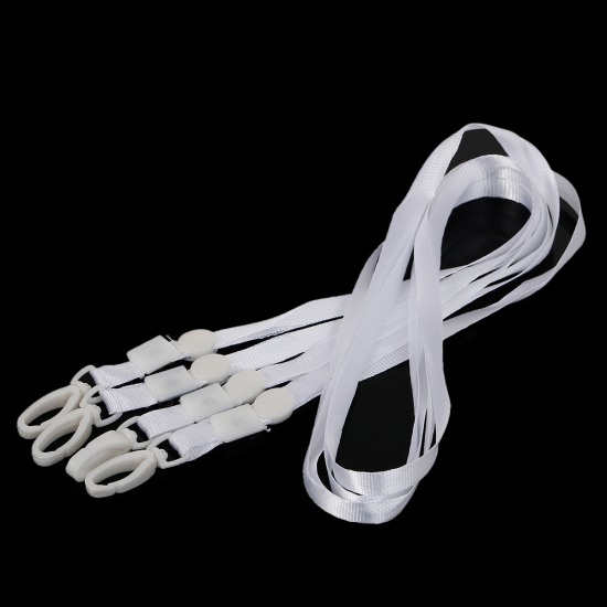 Picture of Terylene ID Card Neck Strap Lanyard White With Lobster Clasp 42.5cm(16 6/8"), 20 PCs