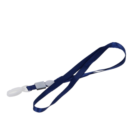 Image de Lanière Tour de Cou Attache Carte Téléphone en Polyester Bleu Foncé avec Fermoir Mousqueton 42.5cm, 20 Pcs