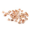 Picture of Brass Calottes Beads Tips (Knot Cover) Clamshell With 2 Closed Loops Rose Gold (Fits 1.5mm Ball Chain) 4mm( 1/8") x 3.3mm( 1/8"), 500 PCs                                                                                                                     