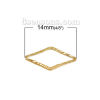 Picture of Brass Connectors Frames Rhombus Gold Plated 14mm( 4/8") x 7mm( 2/8"), 50 PCs                                                                                                                                                                                  